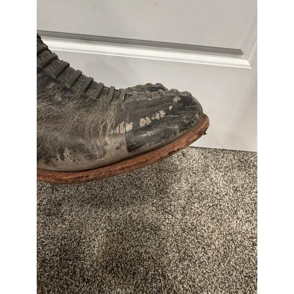 John Fluevog ‘BABETTE’ Leather Faux Lace Inside Zip Ankle Boots Women US 11 - Picture 3 of 7